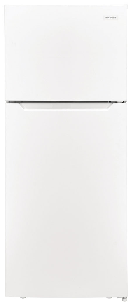 Front of refrigerator in White.