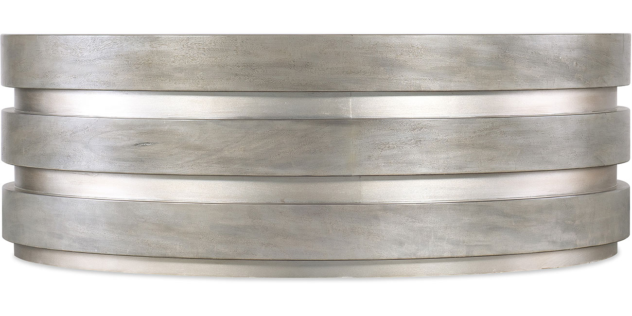 Hooker Furniture Living Room Melange Guilded Cocktail Table in Gray with Silver Leaf