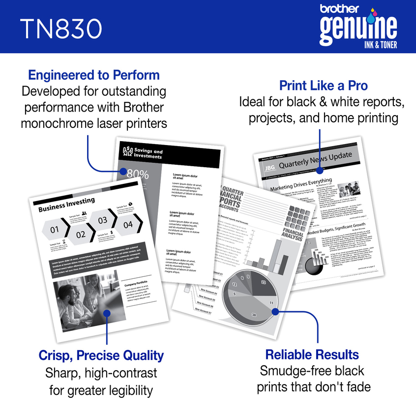 Brother - TN830 - Printer Ink & Toner