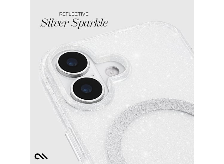 Case-Mate MagSafe Phone Case for iPhone 17 in Sheer Twinkle Silver - CM057384 Case-Mate MagSafe Phone Case for iPhone 17 in Sheer Twinkle Silver - CM057384