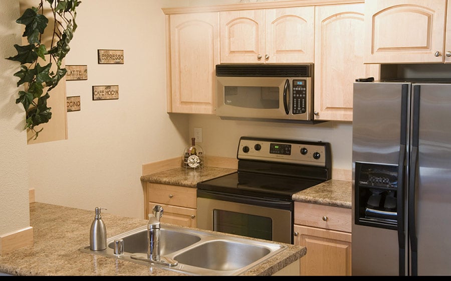 Clean Kitchen With Over the Range Microwave