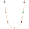 Roberto Coin Venetian Princess Carnival Mixed Stones Flower Station 18" Necklace in 18K Yellow Gold