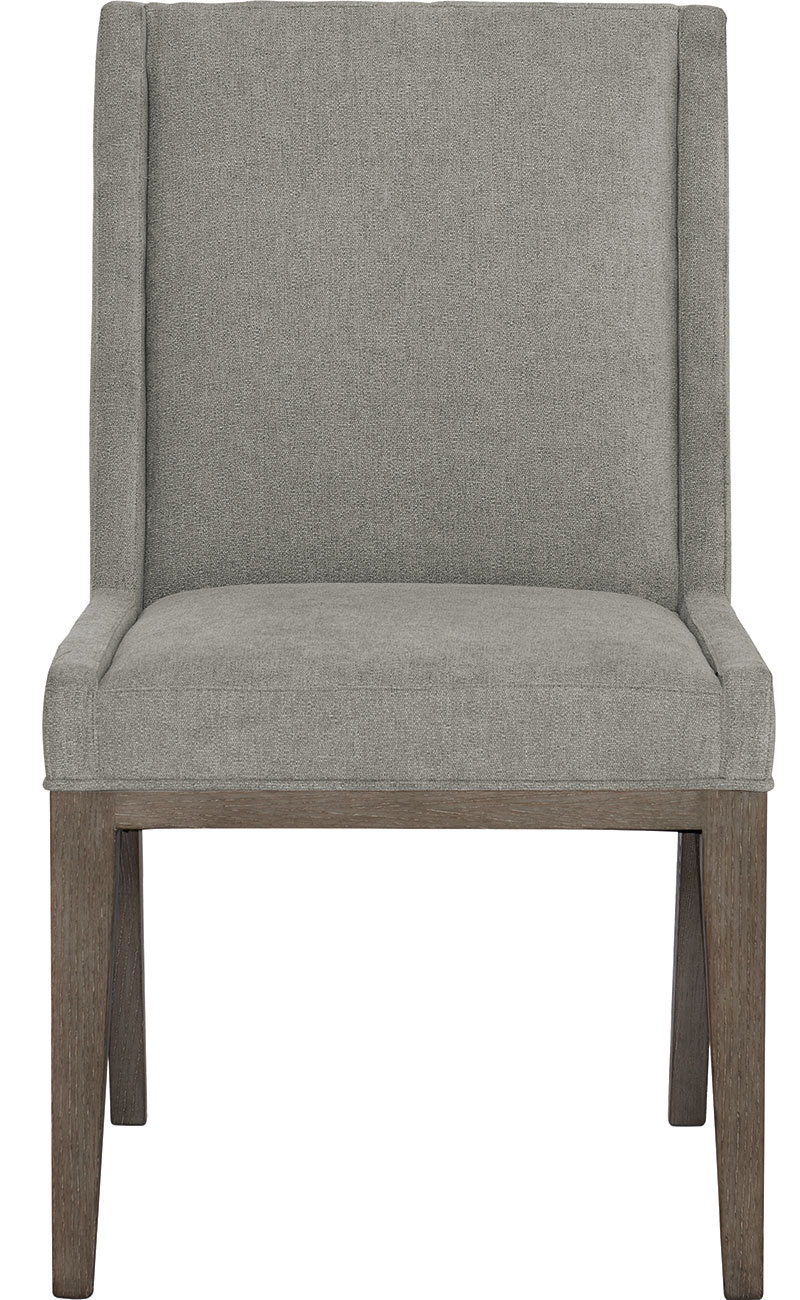 Bernhardt Linea Side Chair in Cerused Charcoal | Gray Fabric