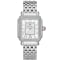 Michele Deco Madison White Silver Sunray w/ Diamond Dial Silver Bracelet Watch, 33mm