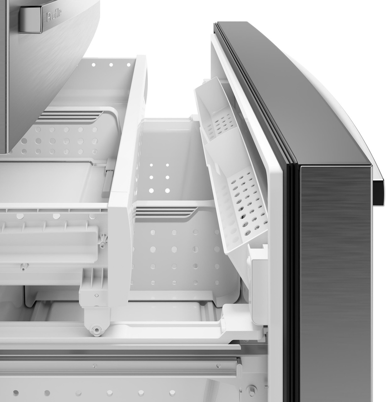 Freezer view of GE Profile Refrigerator