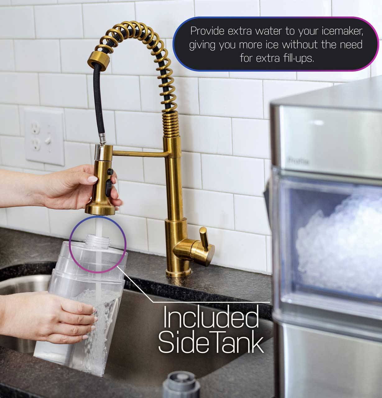 Side Tank View of GE Profile Ice Maker