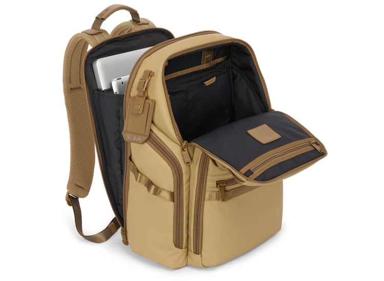 tumi alpha slim solutions brief backpack - Pack - Men's and Women's Work and Travel Laptop with Padded Adjustable Strap - Fits Up to 15" Screen Its sleek black color makes it a versatile choice for both work and personal use. TUMI Alpha Bravo Search Backpack