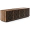 BDI Elements Media Console Rolling Plinth Base with 4 Weave Doors in Natural Walnut