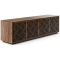 BDI Elements Media Console Rolling Plinth Base with 4 Weave Doors in Natural Walnut