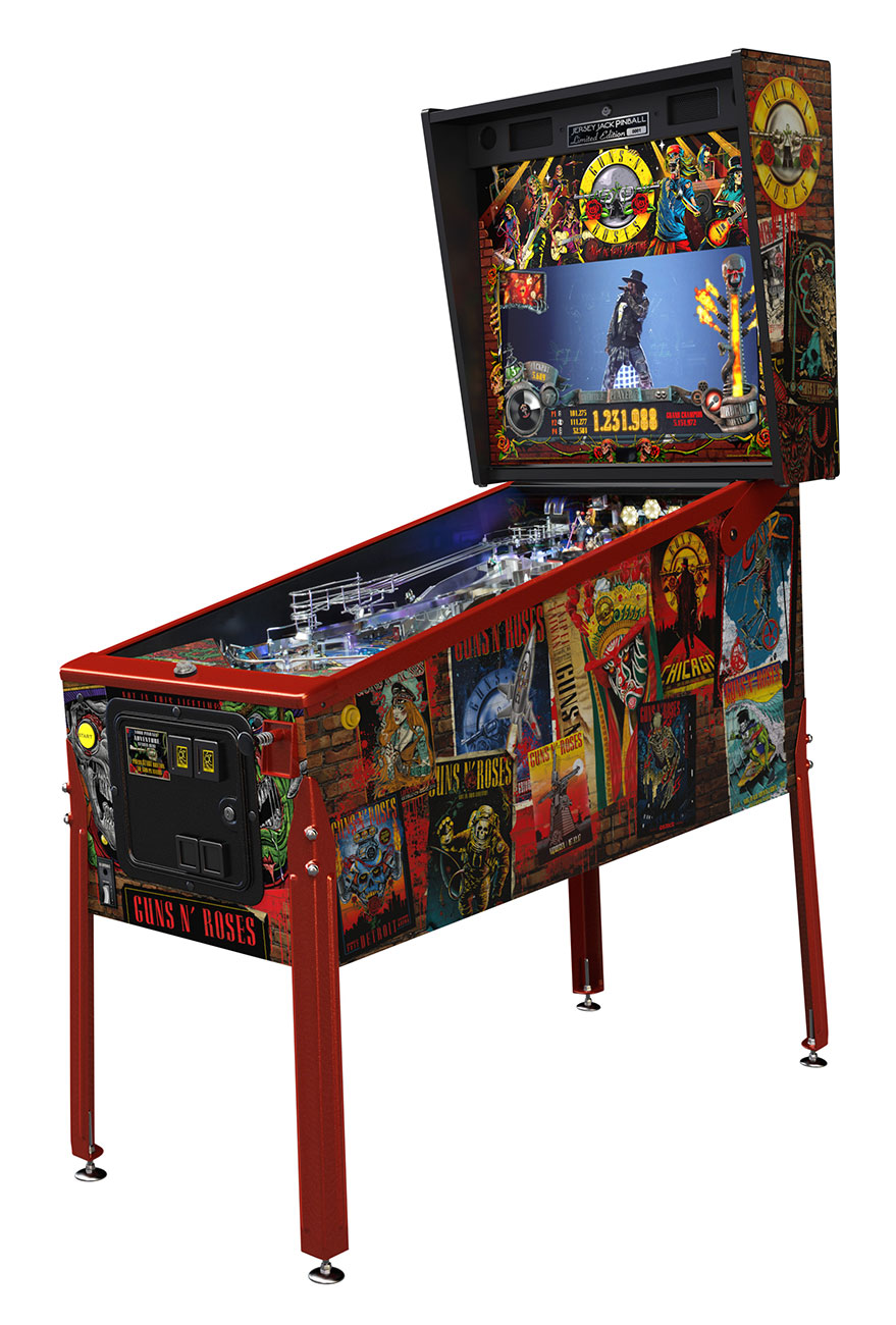 angled front view of pinball machine