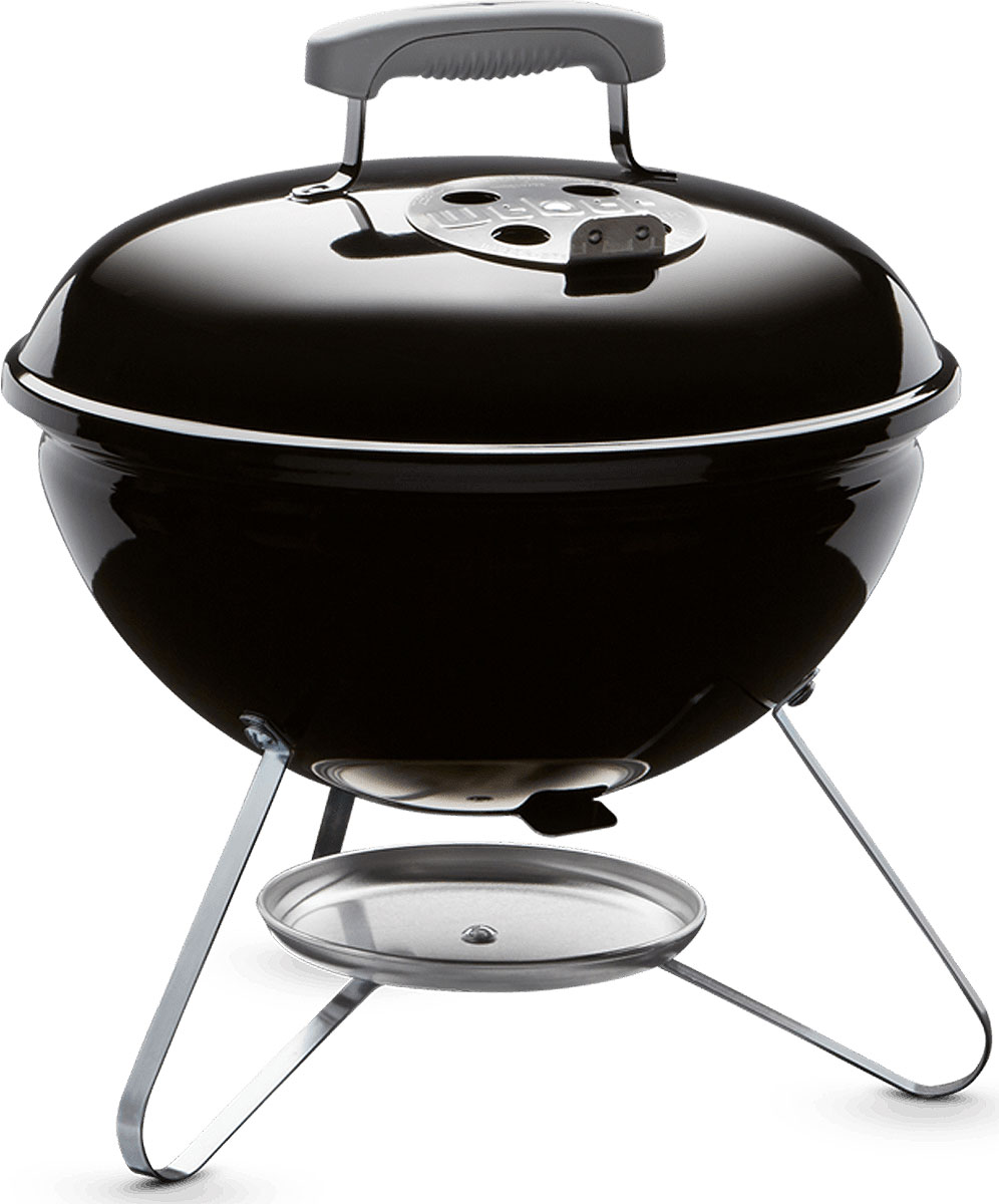 Weber Charcoal Smoker and Grill with Open Air Damper on the Left
