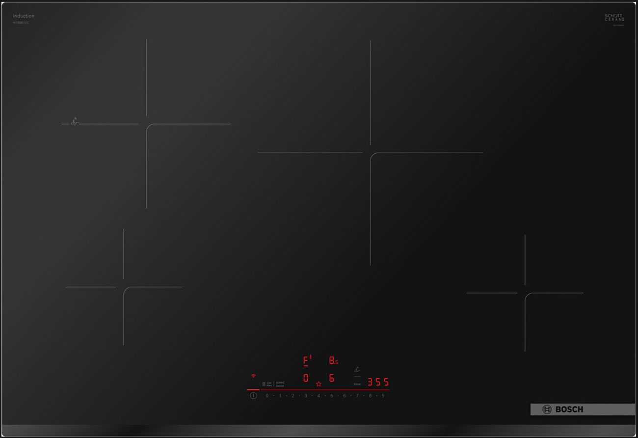 On View of Bosch Cooktop