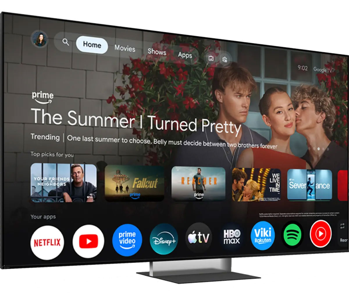 Smart TV Front View of Sony TV