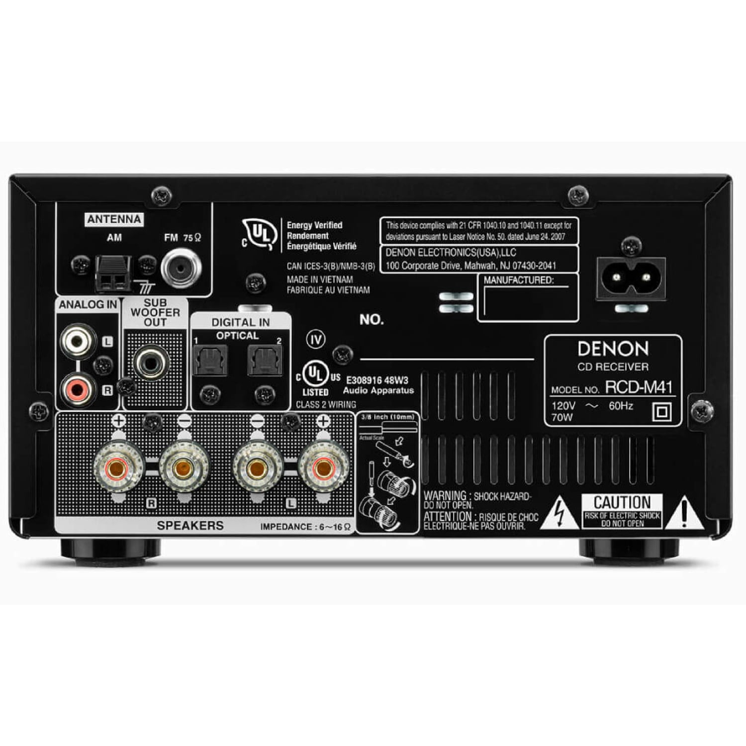 Delon Mini Denon Mini HiFi System with CD Player, Bluetooth - DM41SBK