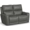 Flexsteel Power Reclining Loveseat with Power Headrests and Lumbar in Smoke Fabric