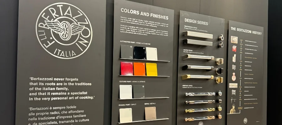 The new Bertazzoni appliance finishes on display at KBIS 2025