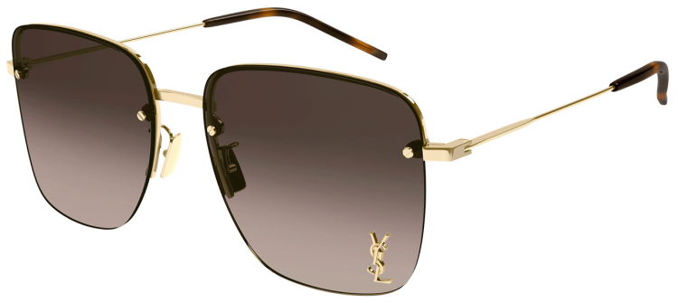 Saint Laurent SL312M 008 Sunglasses Gold Square Frame, Brown Gradient Lenses Saint Laurent SL 312 M 008 Sunglasses - US main image 4