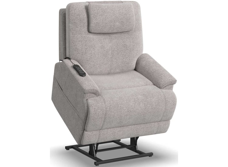 Flexsteel Zecliner Power Lift Recliner Model 1 with Power Headrest & Lumbar in Dove Fabric - 1091-55PH-352-01