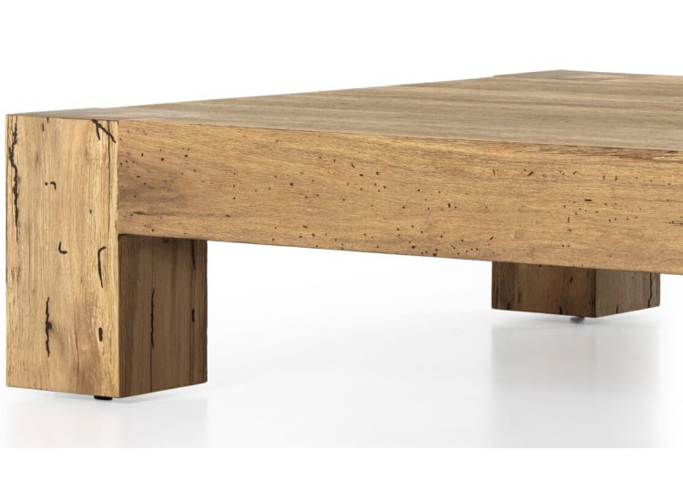 Four Hands Abaso Coffee Table in Rustic Wormwood Oak - 232775-001