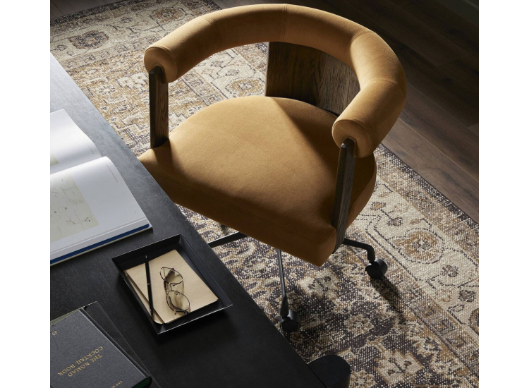 Four Hands Canon Desk Chair in Stax Rust Fabric - 238207-003