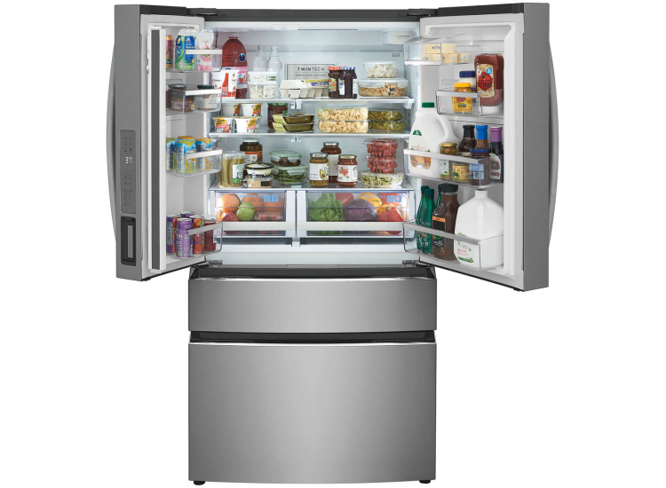 Frigidaire Gallery 22.1 Cu. Ft. Counter-Depth 4-Door French Door Refrigerator 36-Inch Wide in Smudge-Proof Stainless Steel - GRMG2272CF