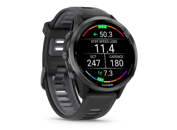 Garmin Forerunner 970 Smartwatch 47mm Carbon Gray DLC Titanium Case with Black/Translucent Whitestone Band - 010-02969-00