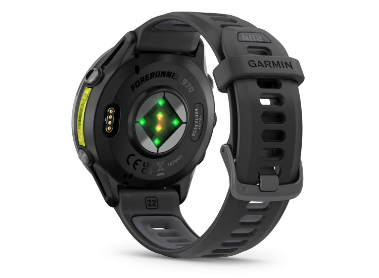 Garmin Forerunner 970 Smartwatch 47mm Carbon Gray DLC Titanium Case with Black/Translucent Whitestone Band - 010-02969-00