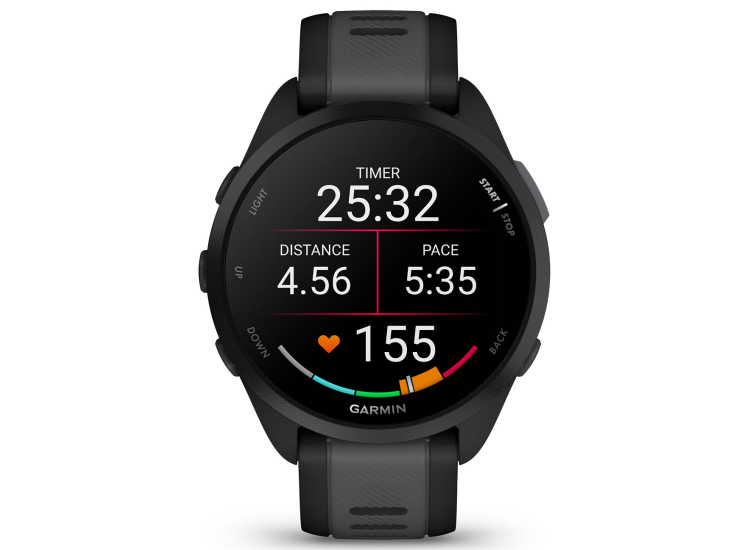 Garmin Smartwatch 43mm Forerunner 165 in Black and Slate Gray - 010-02863-20