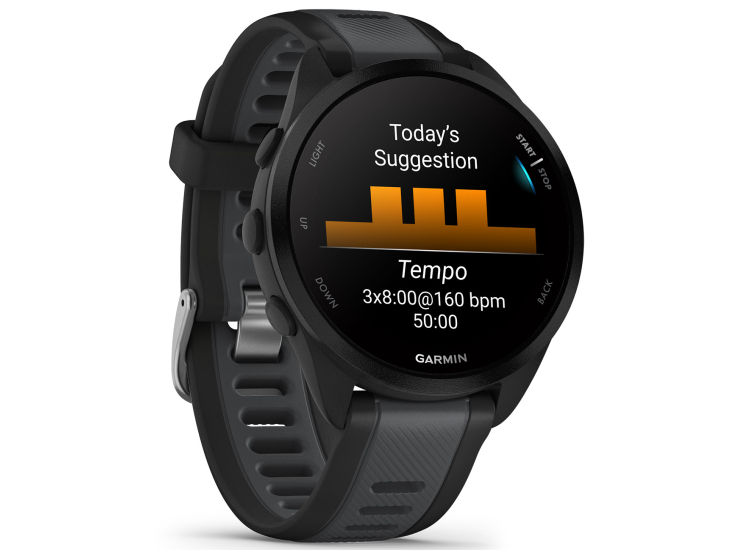 Garmin Smartwatch 43mm Forerunner 165 in Black and Slate Gray - 010-02863-20