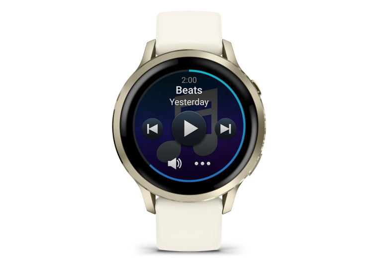 Garmin Venu 4 41mm Watch, Lunar Gold Stainless Steel Bezel With White Bone Silicone Band - 010-03013-00