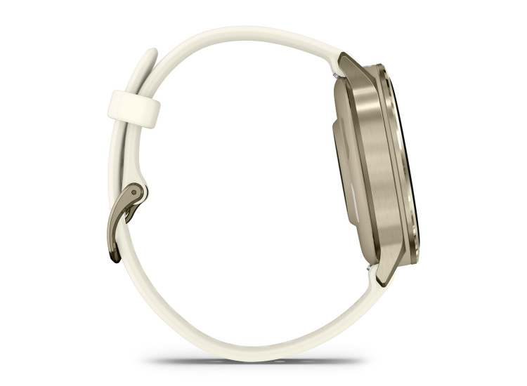 Garmin Venu 4 41mm Watch, Lunar Gold Stainless Steel Bezel With White Bone Silicone Band - 010-03013-00