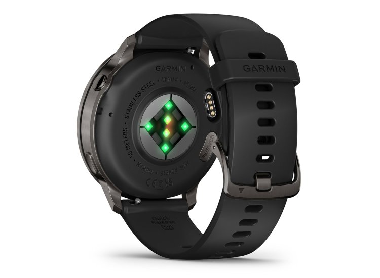 Garmin Venu 45mm Watch, Slate Bezel With Black Band 010-03014-00