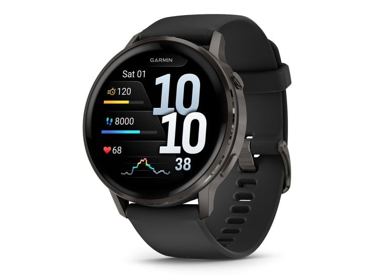 Garmin Venu 45mm Watch, Slate Bezel With Black Band 010-03014-00