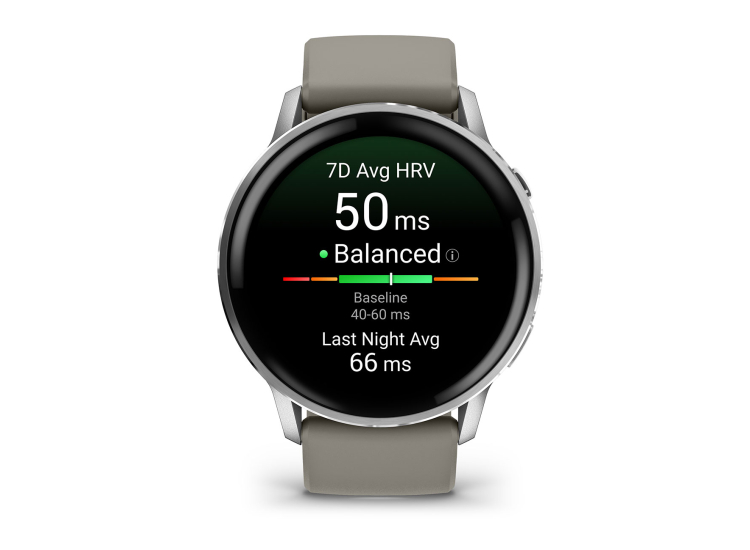 Garmin Venu 4 45mm Watch, Silver Stainless Steel Bezel With Silver Gray Silicone Band - 010-03014-01