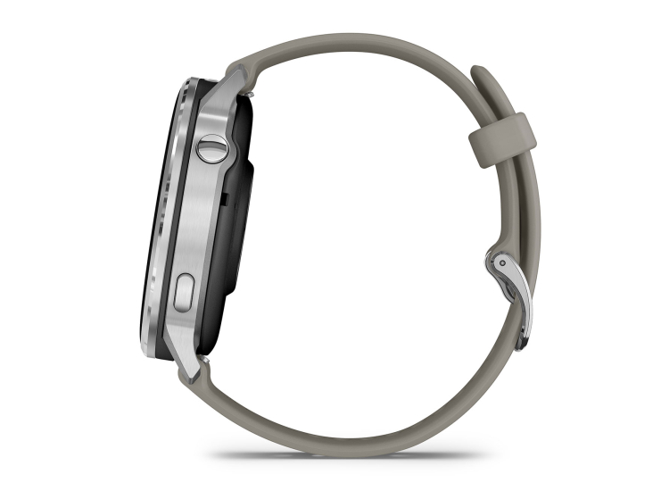 Garmin Venu 4 45mm Watch, Silver Stainless Steel Bezel With Silver Gray Silicone Band - 010-03014-01