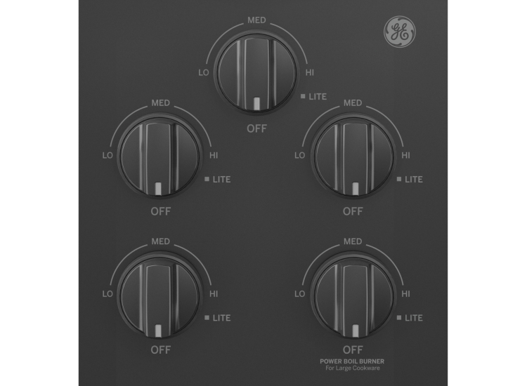 GE ADA 36" Black Built-In Gas Cooktop With Dishwasher-Safe Grates - JGP3036DLBB