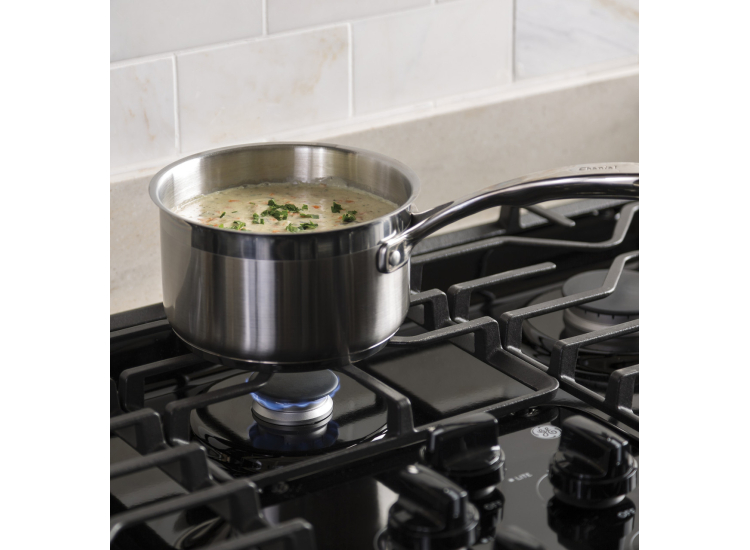 GE ADA 36" Black Built-In Gas Cooktop With Dishwasher-Safe Grates - JGP3036DLBB