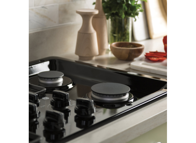 GE ADA 36" Black Built-In Gas Cooktop With Dishwasher-Safe Grates - JGP3036DLBB