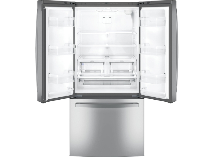 GE 24.7 Cu. Ft. French-Door Refrigerator 33-Inch Wide in Fingerprint Resistant Stainless Steel - GNE25JYKFS