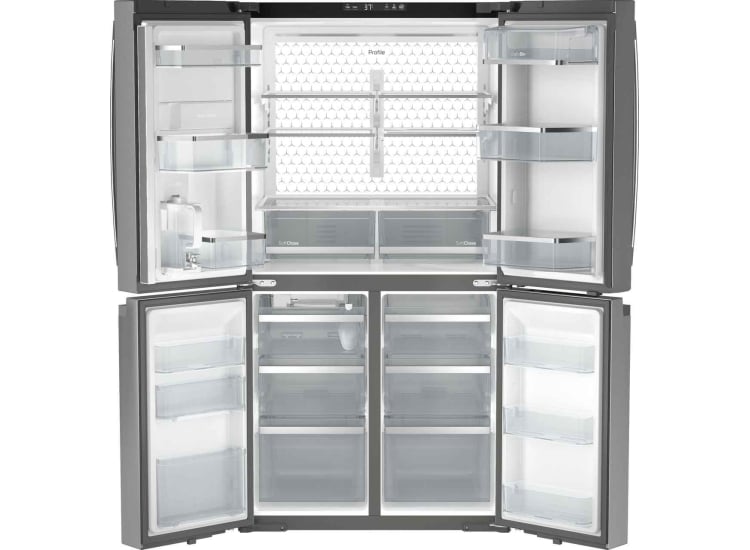 GE Profile 28.4 Cu. Ft. Quad-Door Refrigerator 36-Inch Wide in Fingerprint Resistant Stainless - PAE28BYTFS