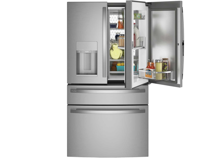 GE Profile 22.4 Cu. Ft. 4-Door French-Door Refrigerator 36-Inch Wide in Fingerprint Resistant Stainless - PXD22BYPFS