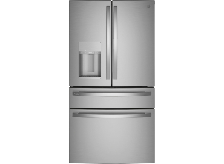 GE Profile 22.4 Cu. Ft. 4-Door French-Door Refrigerator 36-Inch Wide in Fingerprint Resistant Stainless - PXD22BYPFS