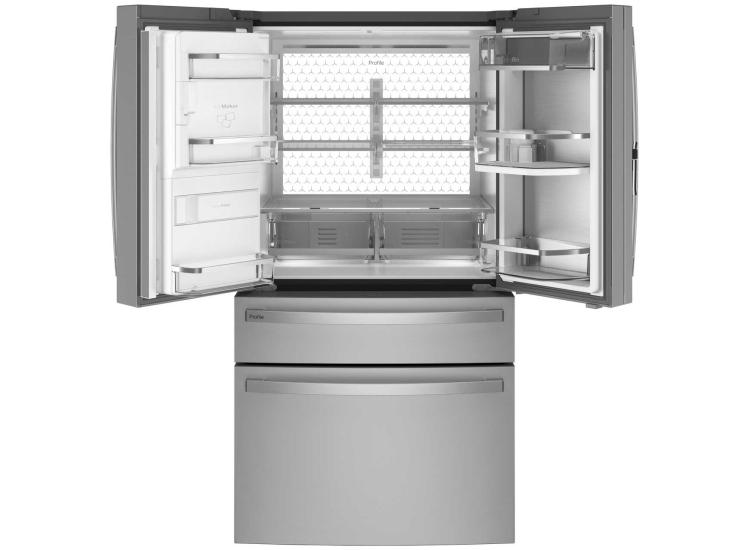 GE Profile 22.4 Cu. Ft. 4-Door French-Door Refrigerator 36-Inch Wide in Fingerprint Resistant Stainless - PXD22BYPFS