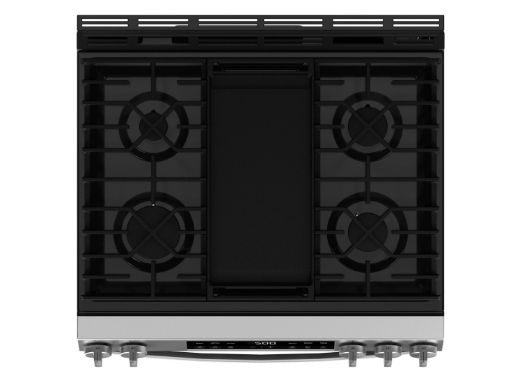 GE Gas Range 500 Series Slide-In 30 In. With Front Control in Stainless Steel - GGS500SVSS