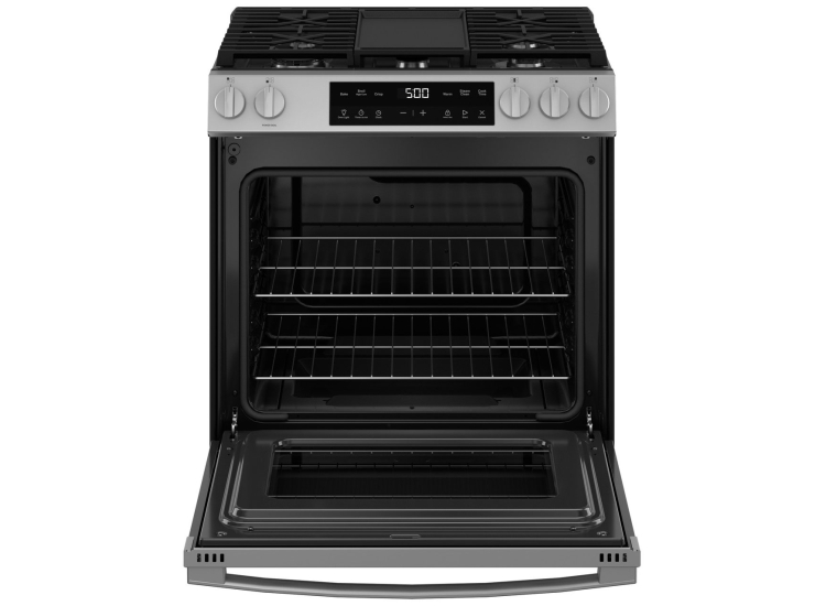 GE Gas Range 500 Series Slide-In 30 In. With Front Control in Stainless Steel - GGS500SVSS