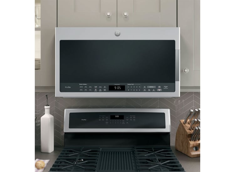 GE Profile 2.1 Cu. Ft. Stainless Steel Over-The-Range Sensor Microwave Oven - PVM9005SJSS