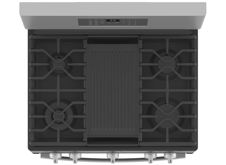 GE Profile 30 In. Fingerprint Resistant Stainless Steel Freestanding Self Clean Gas Range With No Preheat Air Fry - PGB935YPFS