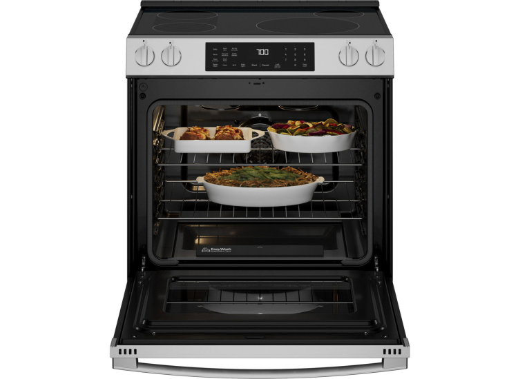 GE Profile 5.3 Cu. Ft. Smart Slide-In Induction and Convection Range 30-Inch Wide in Fingerprint Resistant Stainless Steel - PHS700AYFS