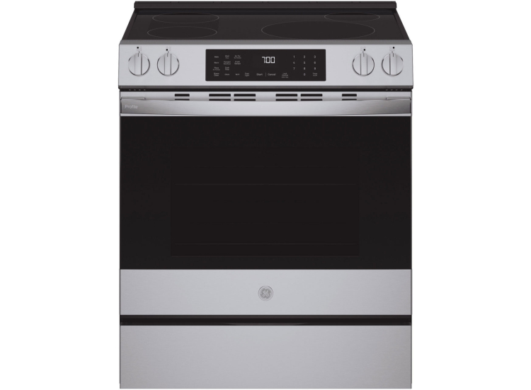 GE Profile 5.3 Cu. Ft. Smart Slide-In Induction and Convection Range 30-Inch Wide in Fingerprint Resistant Stainless Steel - PHS700AYFS