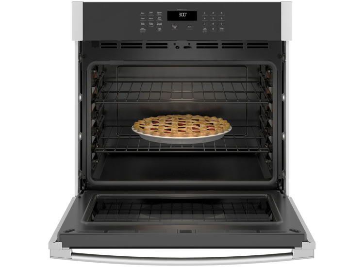 GE ADA 30" Stainless Steel Built-In Smart Self-Clean Single Wall Oven With Never-Scrub Racks - JTS3000SNSS